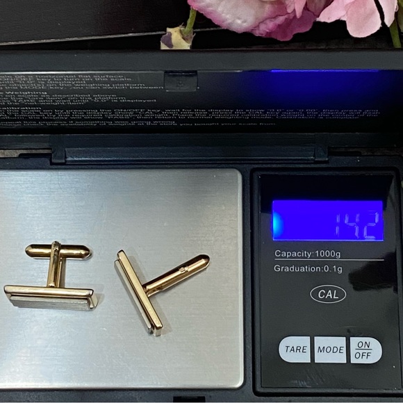 Vintage Unsigned 2-tone Silver/Gold Rectangular Cufflinks - Picture 9 of 9